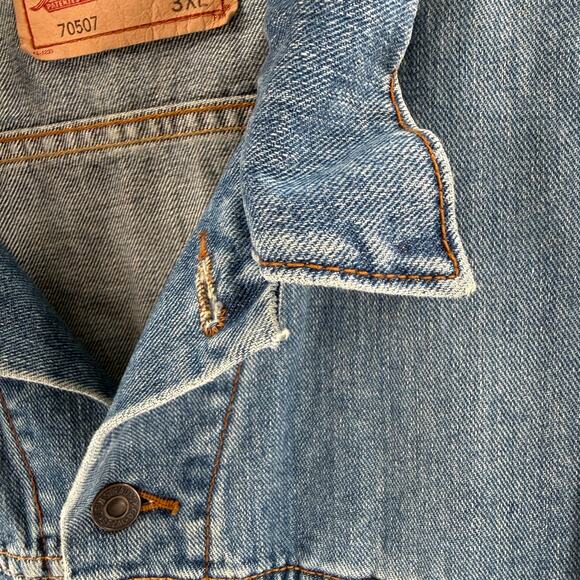 Levis 70507 Standard Trucker Denim Jacket Mens 3XL Blue Faded Vintage Style - Picture 5 of 8